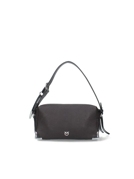 BORSA A SPALLA BAULETTO IN PELLE CON DUE TRACOLLE DONNA MARRONE