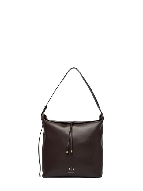 BORSA A SPALLA HOBO IN ECOPELLE DONNA MARRONE