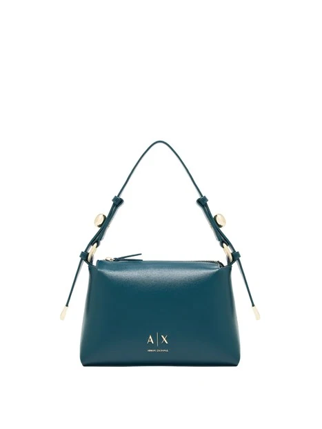 BORSA A SPALLA EFFETTO PELLE E TRACOLLA REGOLABILE DONNA VERDE