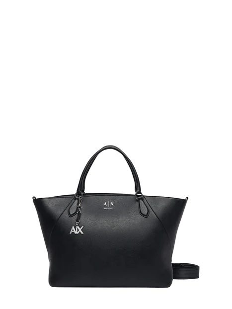 BORSA SHOPPING CON CHARM DONNA NERO