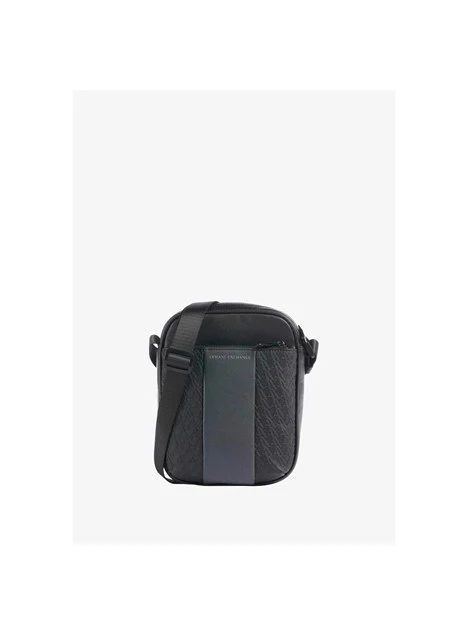 BORSA A TRACOLLA CON PANNELLI LOGATI UOMO NERO