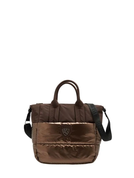 BORSA SHOPPING TRAPUNTATA DONNA MARRONE