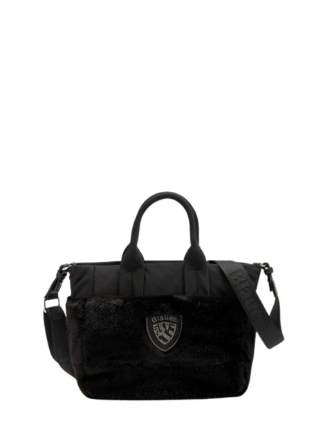 BORSA SHOPPING CON LOGO STRASS DONNA NERO