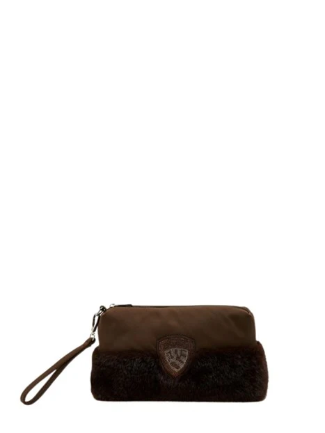 POCHETTE CON LOGO DONNA MARRONE