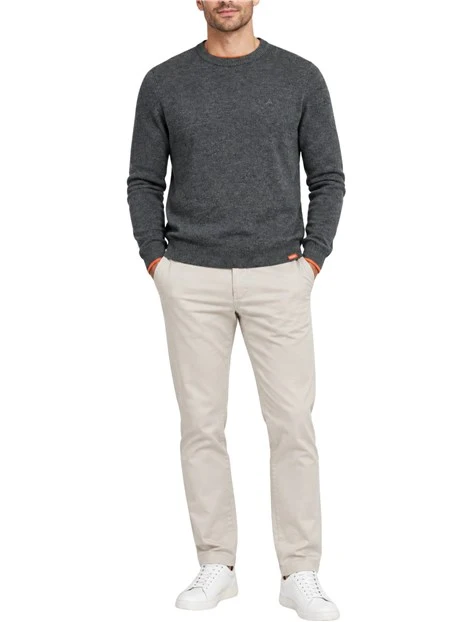 MAGLIA GIROCOLLO IN LANA E CASHMERE UOMO GRIGIO