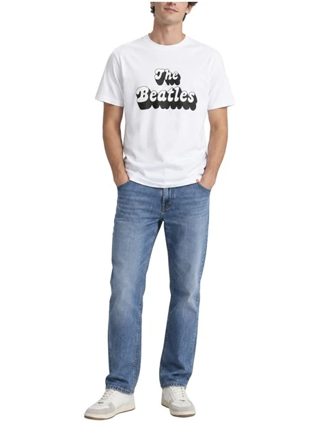 T-SHIRT MANICA CORTA CON STAMPA UOMO BIANCO