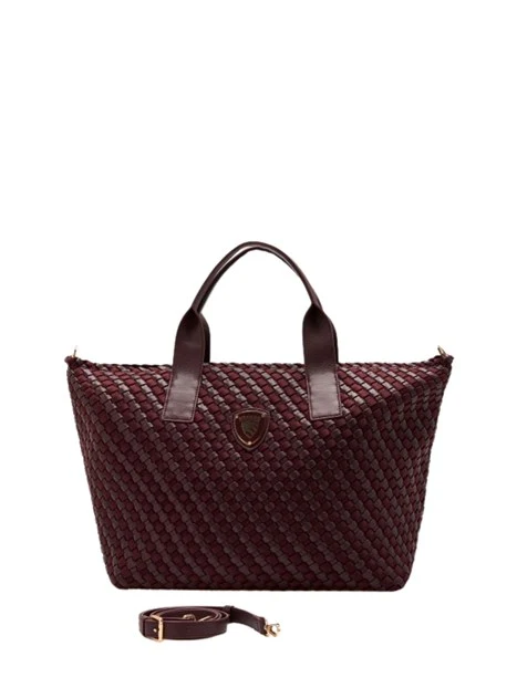 BORSA SHOPPING INTRECCIATA DONNA BORDEAUX