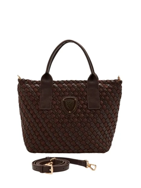 BORSA SHOPPING CON LOGO DONNA MARRONE