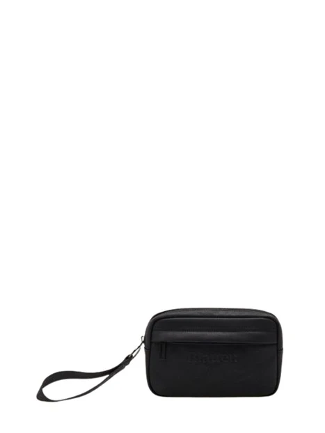 POCHETTE CON LOGO INCISO UNISEX NERO