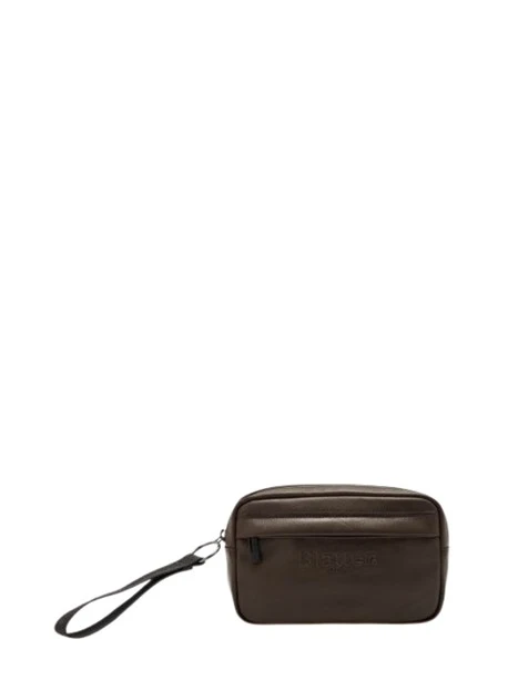 POCHETTE CON LOGO INCISO UNISEX MARRONE
