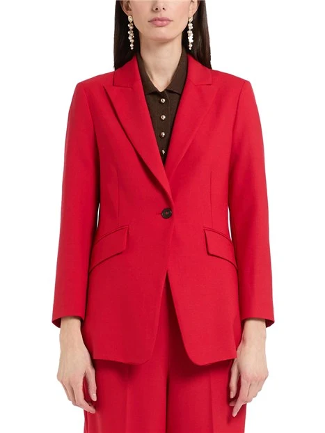 GIACCA MONOPETTO IN MISTO LANA STRETCH DONNA ROSSO