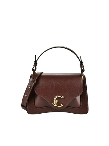 BORSA A MANO CON PATTINA E TRACOLLA DONNA MARRONE
