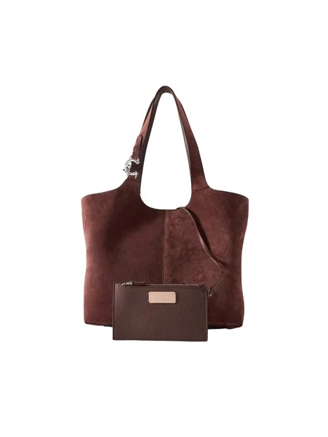 BORSA SHOPPING IN CAMOSCIO CON ASTUCCIO DONNA MARRONE