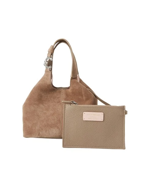 BORSA A MANO IN CAMOSCIO CON ASTUCCIO DONNA TORTORA