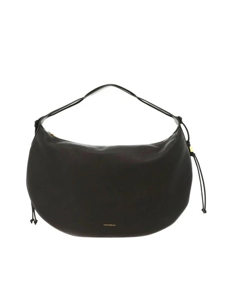 BORSA A SPALLA IN PELLE CON COULISSE LATERALE DONNA MARRONE