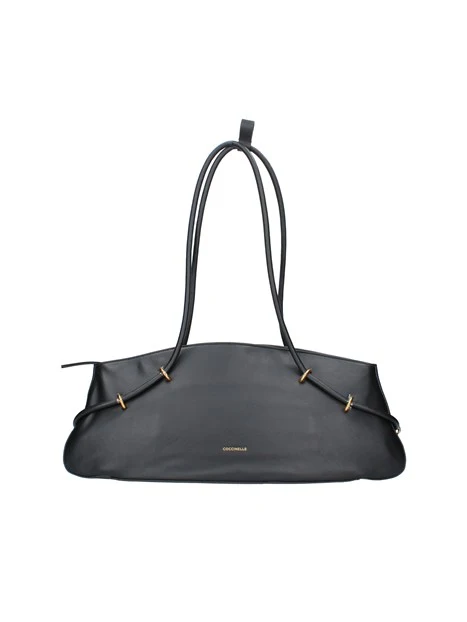 BORSA A SPALLA ALLUNGATA CON MANICI SOTTILI DONNA NERO