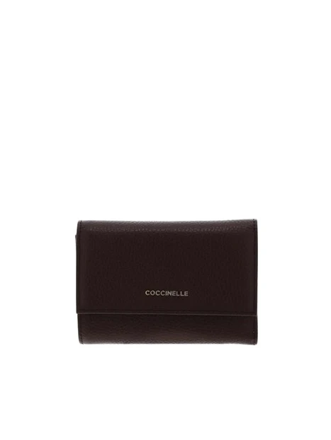 PORTAFOGLIO IN PELLE CON PATTINA DONNA MARRONE