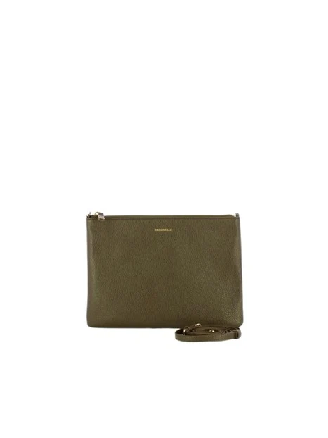 BORSA A TRACOLLA IN PELLE CON ZIP DONNA MARRONE