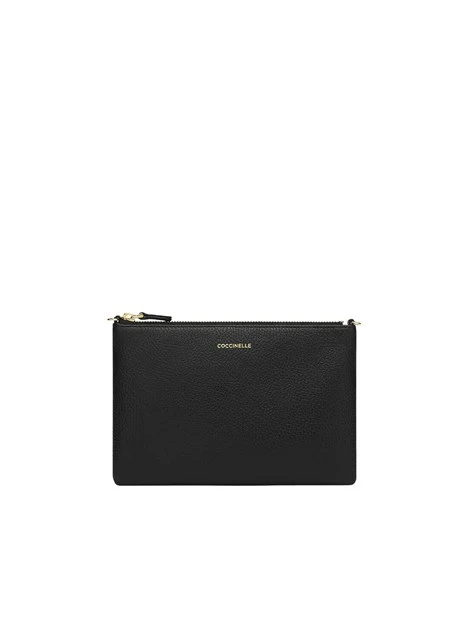 BORSA A TRACOLLA IN PELLE CON ZIP DONNA NERO