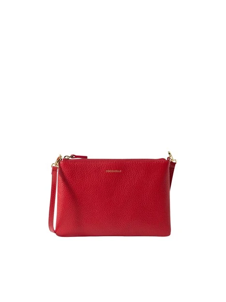 BORSA A TRACOLLA COMPATTA IN PELLE CON ZIP DONNA ROSSO