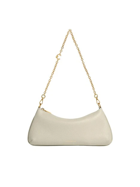 BORSA A SPALLA IN PELLE CON CATENA DONNA AVORIO