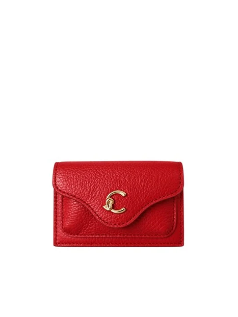 PICCOLO PORTATESSERE IN PELLE CON TASCHINO DONNA ROSSO
