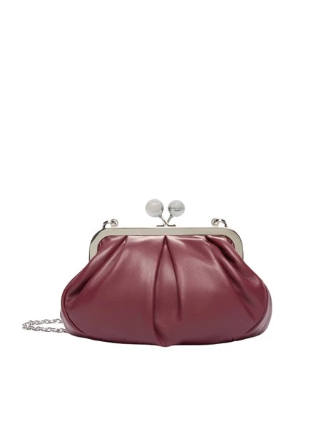 BORSA A MANO PASTICCINO IN MONTONE NAPPATO DONNA BORDEAUX