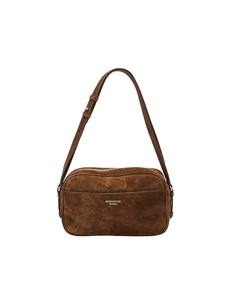 BORSA A TRACOLLA CAMERA BAG IN CAMOSCIO DONNA MARRONE