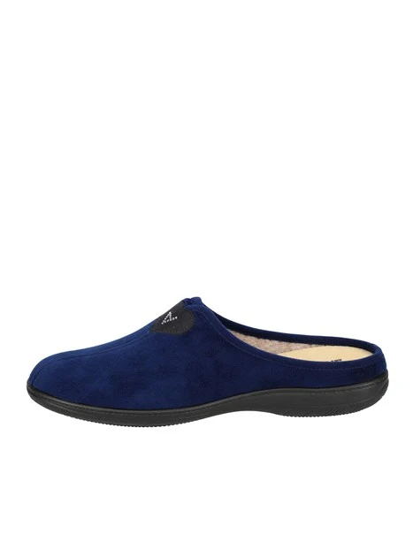 PANTOFOLE CHIUSE CON DETTAGLIO GIOIELLO DONNA BLU