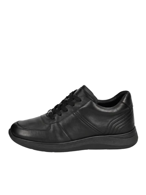 SNEAKERS BASSE IN PELLE CON DETTAGLI IMPUNTURATI UOMO NERO