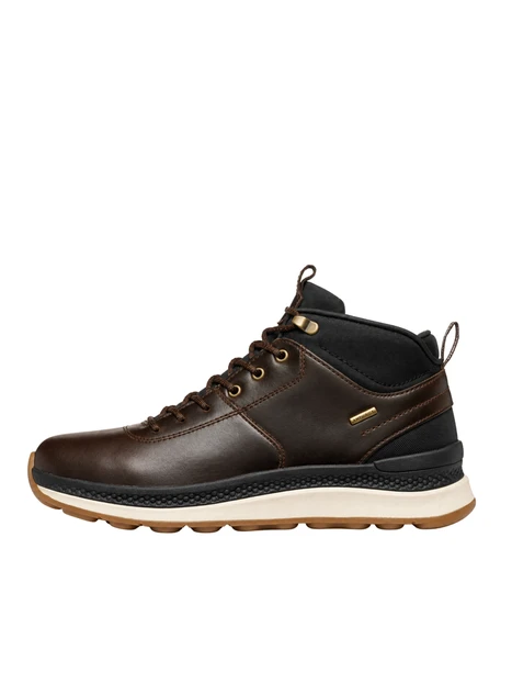 SNEAKERS ALTE IN PELLE CON DETTAGLI TREKKING UOMO MARRONE