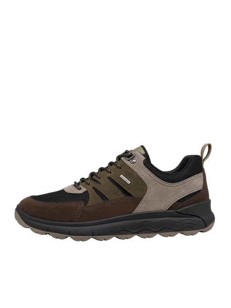 SNEAKERS BASSE MULTIMATERIALE CON DETTAGLI OUTDOOR UOMO MARRONE