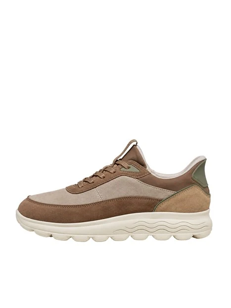 SNEAKERS BASSE CON INSERTI MULTICOLOR E SUOLA SAGOMATA UOMO BEIGE