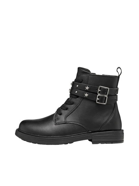 STIVALETTI J669QJ000BC CON CINTURINI DECORATIVI BAMBINA NERO