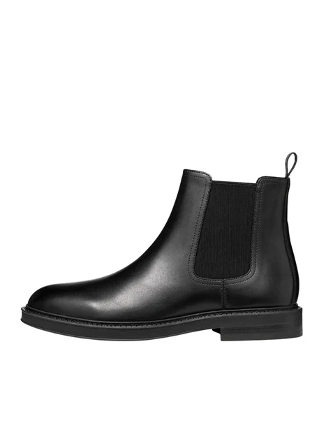STIVALETTI CHELSEA IN PELLE LISCIA UOMO NERO