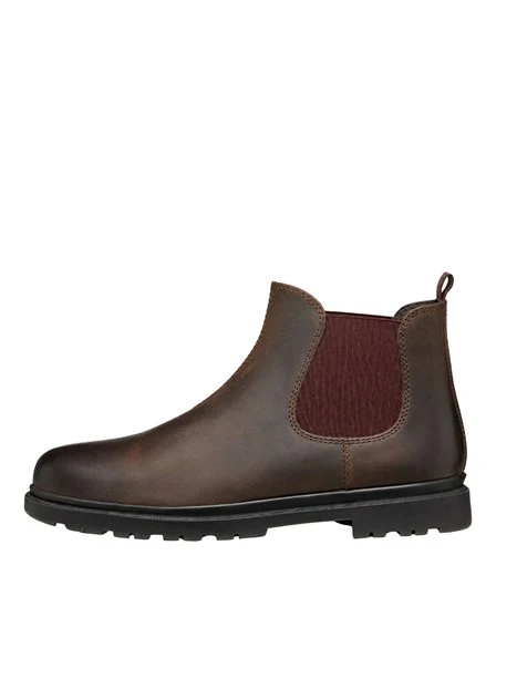 STIVALETTO CHELSEA IN PELLE UOMO MARRONE