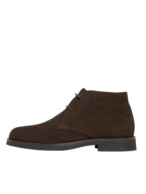 STRINGATE POLACCHINE IN PELLE SCAMOSCIATA UOMO MARRONE SCURO