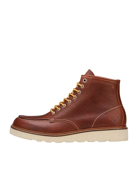 ANFIBI STRINGATI IN PELLE CON SUOLA CARRARMATO UOMO ROSSO