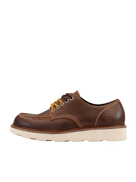 SCARPA STRINGATA DERBY CON LACCI BICOLORE UOMO MARRONE