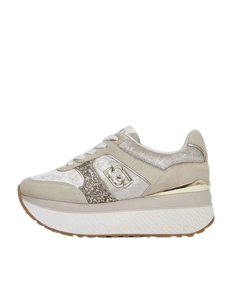 SNEAKERS SUPER PLATFORM EFFETTO VELLUTO BF6009PX066 DONNA BIANCO
