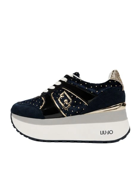 SNEAKERS PLATFORM BF6009PX901 CON PAILLETTES DONNA BLU