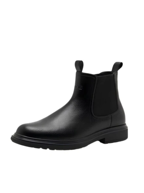 STIVALETTI TACCO BASSO CHELSEA CON INSERTI ELASTICI UOMO NERO