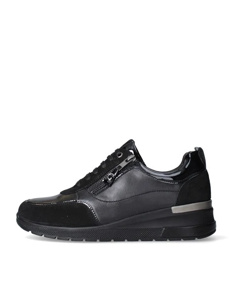 SNEAKERS BASSE CON ZIP IV2610 LATERALE DONNA NERO