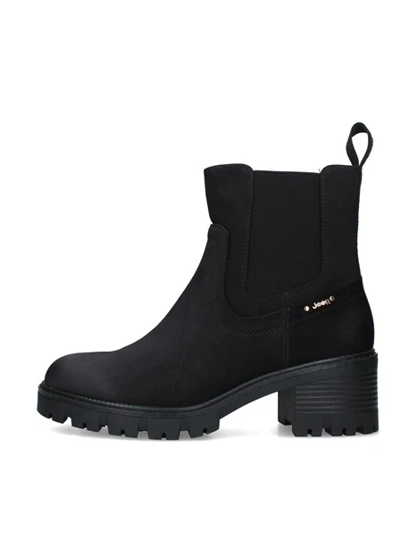 STIVALETTI TACCO ALTO CHELSEA CON INSERTI ELASTICI DONNA NERO