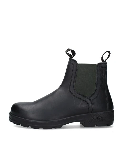 STIVALETTI CHELSEA CON INSERTI ELASTICI UOMO NERO VERDE