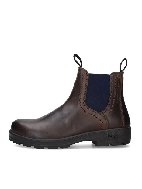 STIVALETTI CHELSEA CON INSERTI ELASTICI UOMO MARRONE BLU