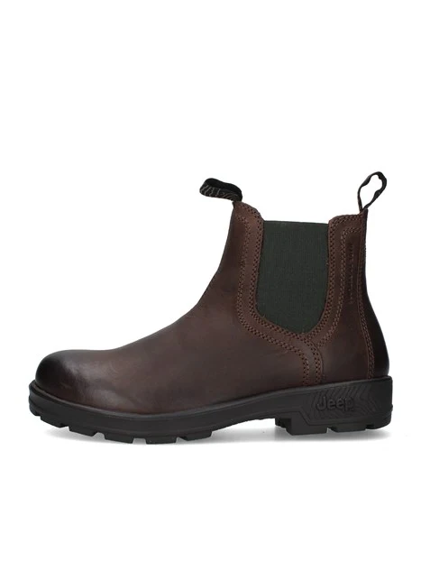 STIVALETTI CHELSEA CON INSERTI ELASTICI UOMO MARRONE VERDE