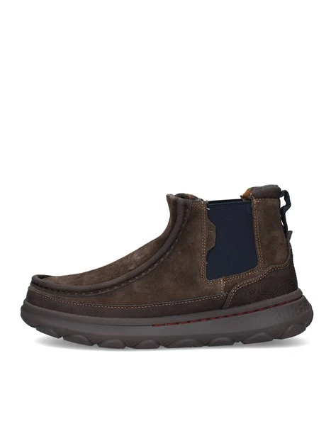STIVALETTI IN CAMOSCIO CON INSERTO ELASTICO UOMO MARRONE