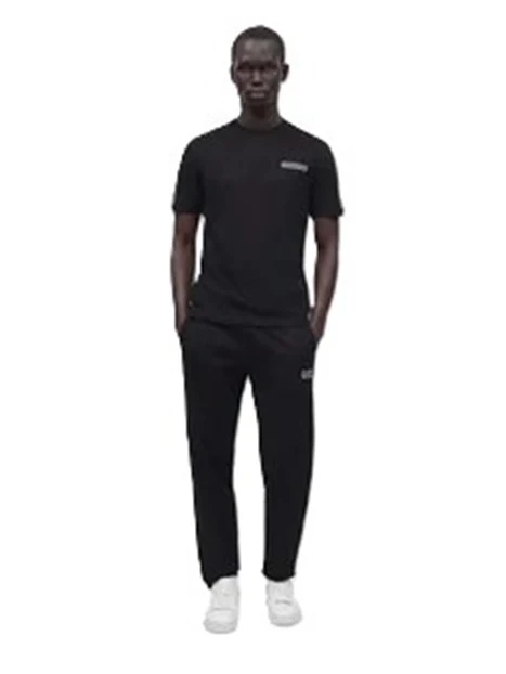 T-SHIRT MANICA CORTA LOGO SERIES CON BANDE SULLE SPALLE UOMO NERO