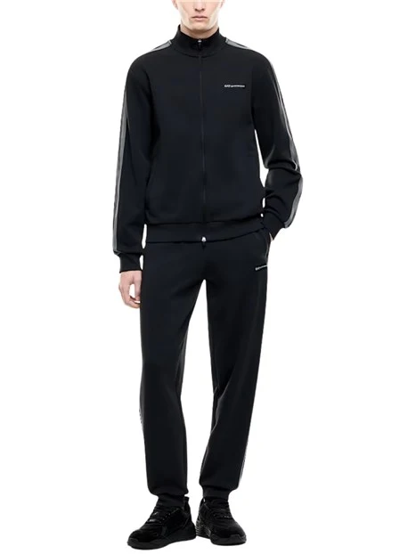 TUTA SPORTIVA IN JERSEY MISTO COTONE CON ZIP UOMO NERA